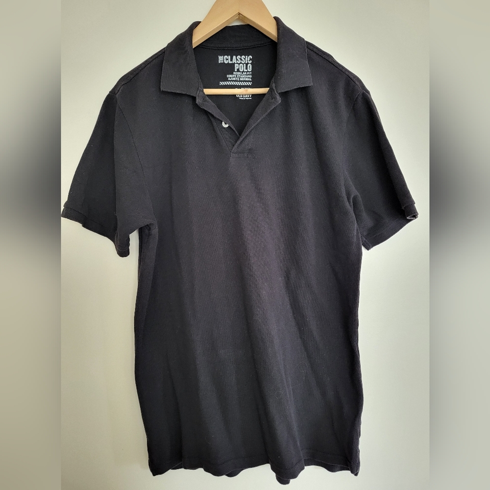 Black Short Sleeve Polo Shirt - M